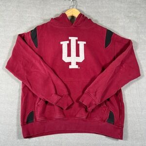 TSI Sportswear Indiana Hoosiers Pullover NCAA Hoodie Mens L Maroon Cotton Blend